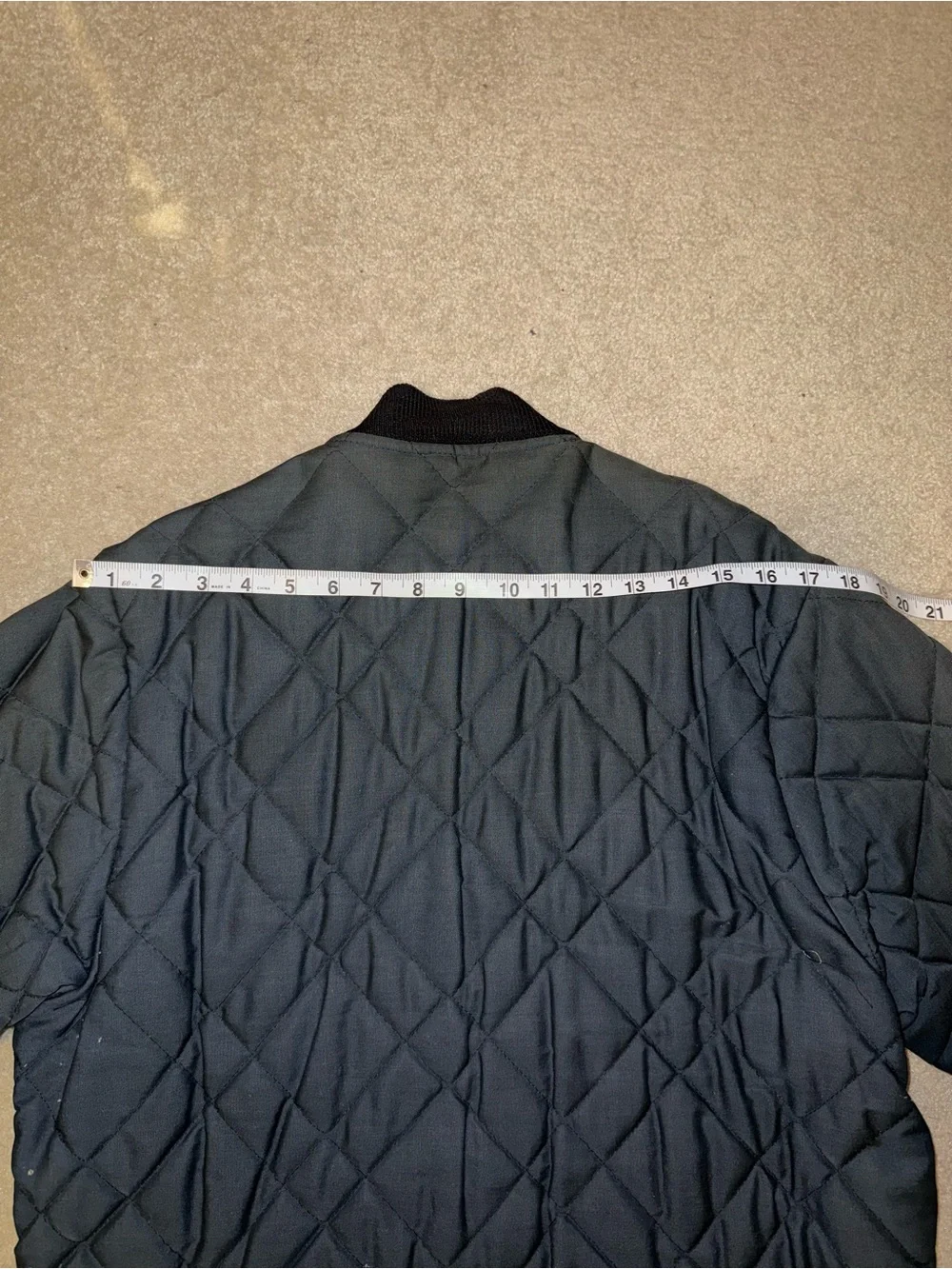 Sears 1970s vintage blue Quilted Bomber Jacket with Cream Sherpa Lining men’s